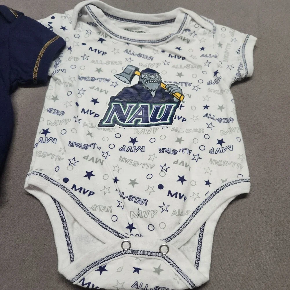 Pro Edge NAU MVP Infant Bodysuit 3-6M Navy White 100% Cotton Graphic Print Baby